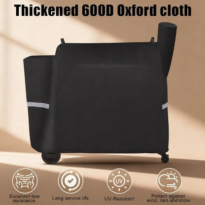 QuliMetal Grill Cover for Traeger Pro 34/780 Series - 600D Heavy Duty Waterproof Smoker Cover Grill for Treager Pro 34,Pro 780, Texas,Z Grills,BAC380 Full-Length Grill Cover Grill Accessory