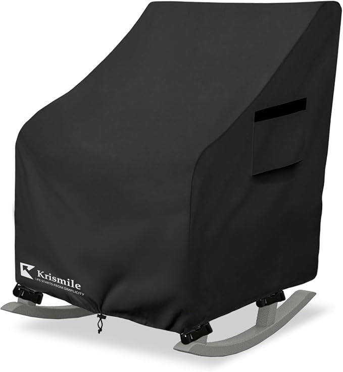 Outdoor Rocking Chair Cover 2 Pack, Heavy Duty Waterproof Patio Rocking Chairs Cover for 27" W x 34" D x 45" H Presidential Rocking Chair, Black
