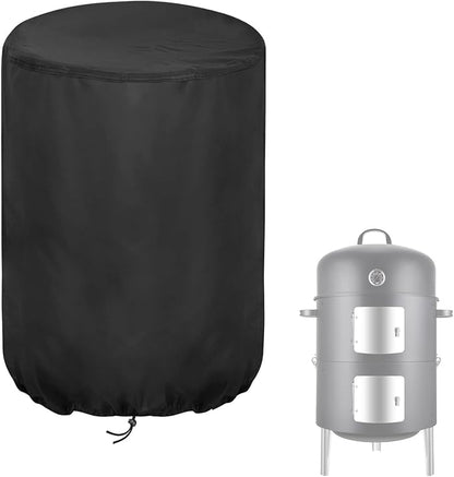 Smoker Cover Fit for Realcook Vertical 17 Inch Steel Charcoal Smoker, Waterproof Grill BBQ Cover Vertical Smoker Covers-22 D x 35" H