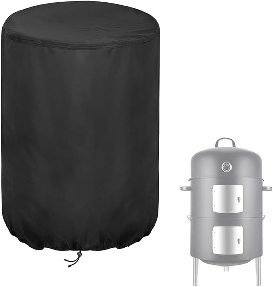 Smoker Cover Fit for Realcook Vertical 17 Inch Steel Charcoal Smoker, Waterproof Grill BBQ Cover Vertical Smoker Covers-22 D x 35" H