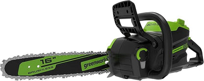 Greenworks 80V 16" Brushless Cordless Chainsaw (Great For Tree Felling, Limbing, Pruning, and Firewood / 75+ Compatible Tools), Tool Only