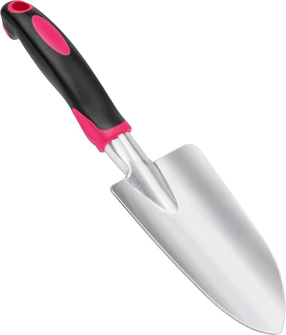 Garden Shovel Hand Garden Trowel, Heavy Duty Gardening Shovel with Ergonomic Handle, Hand Shovel Garden Shovels for Digging, Rust Resistant Garden Spade Gardening Tools for Garden Work, Red