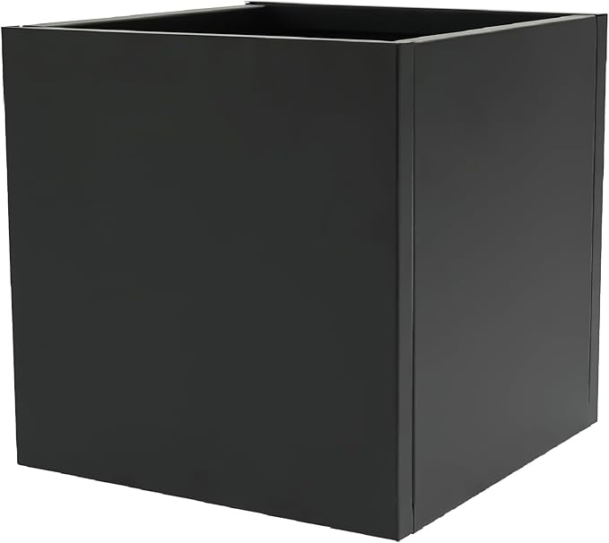 32Inch Steel Planter Box Metal Planter Large Tall Square Planters for Indoor Outdoor Plants, Heavy Duty Flower Pot for Patio, Yard, Garden (Black, 32" L x 32" W x 32" H)
