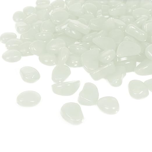 340Pcs Glow in The Dark Stones Garden Pebbles Rocks Indoor Outdoor Decor Luminous Stone for Walkways Driveway Yard Grass Fish Tank