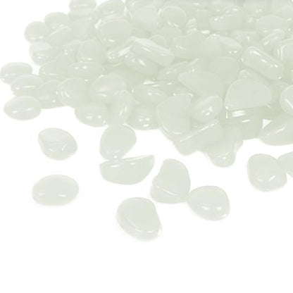 340Pcs Glow in The Dark Stones Garden Pebbles Rocks Indoor Outdoor Decor Luminous Stone for Walkways Driveway Yard Grass Fish Tank