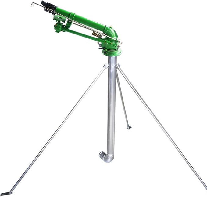 2" Farm Irrigation Sprinkler, Impulse Impact Sprinkler with Replacement Nozzle & 1.2M Rack 360° Large-Area Watering Spray