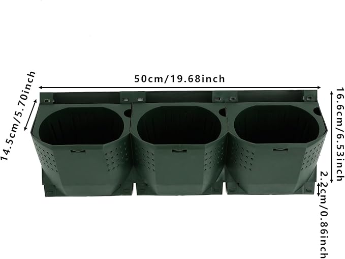 Vertical Wall Planter, Stackable Wall-Mounted Planter Indoor Outdoor w/36 Plastic Pots Living Wall Garden w/36 Non-Woven Fabrics Vegetable Hanging Pocket Holder Flowerpot (Army Green)