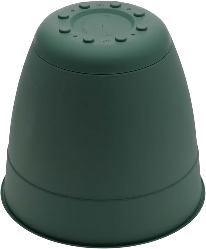 Bloem Dayton 8" Turtle Green Recyled Plastic Planter Pot with Drainage Holes and Removable Saucer for Indoor and Outdoor Gardening