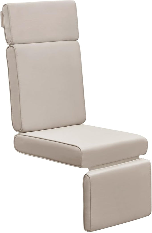 ATR ART TO REAL Outdoor Recliner Replacement Cushion, High Back Chair Cushions Patio Wicker Reclinning Chairs Seat Pad, Removable Cover, Waterproof, UV Resistant (Style A, Khaki)