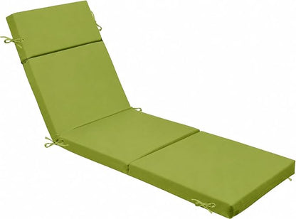 Outdoor Chaise Lounge Cushion 72" x 21" x 3", 4-Section Folding Patio Lounge Chair Cushion with Ties, Waterproof & Fade Resistant Replacement Cushion for Pool, Patio, Deck (Teal, 1 Pcs)
