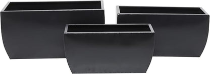 CosmoLiving by Cosmopolitan Metal Indoor Outdoor Planter, Set of 3 20", 18", 16"W, Black