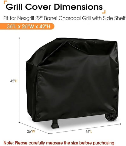 Grill Cover for Nexgrill 810-0025 Charcoal Grill, Waterproof Outdoor BBQ Griddle Cover, Fade-Proof UV-Resistant, All Season Protection - 36" W x 26" D x 42" H