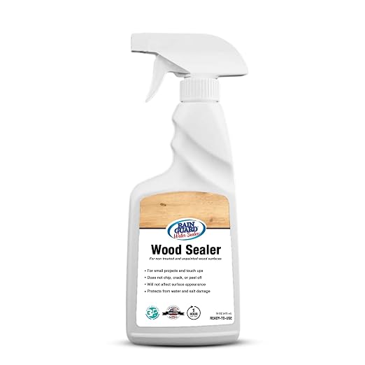 Rain Guard Wood Sealer Spray | 16 Oz | Waterproof Outdoor Protection | Hydrophobic Barrier for Wooden Floors Decks Fences | Long-Lasting, Eco-Friendly | Safe For Pets & Plants | No Gloss | Made in USA