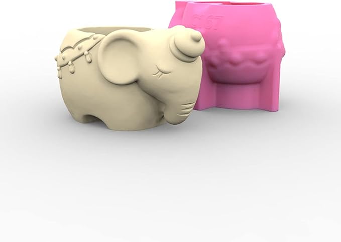 Grainrain Elephant Animal Mold DIY Candle Holder Plant Pot Silicone Resin Epoxy Concrete Plaster Mould (C167)