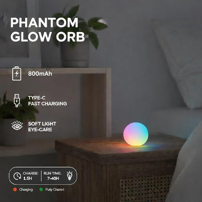 1 Pack 3-inch Smart Sphere Night Light, Rechargeable LED Ball Lights, 16 RGB Color Change Mood Lighting, Waterpro Battery Ideal for Pool Bedroom Kids Room Party and Holiday Ambient Lighting