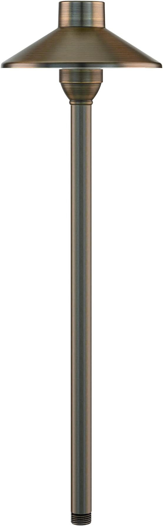 Amped Landscape Lighting Cone 12V Path and Area Light with G4 Socket in Aged Brass Solid Copper Enhanced Protection for Coastal Environments