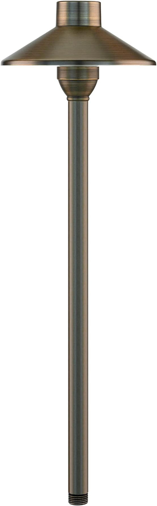 Amped Landscape Lighting Cone 12V Path and Area Light with G4 Socket in Aged Brass Solid Copper Enhanced Protection for Coastal Environments