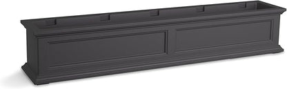 Mayne Fairfield 5ft Window Box, Self Watering Flower Box with Double Wall Design, All Season Fade Resistant Outdoor Window Planter with Steel Mounting Bracket, Graphite Grey