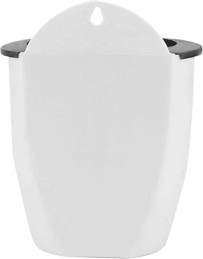 LEXININ 10 Pack 5 Inch Self Watering Hanging Planters, White Plastic Wall Mounted Plant Pots, Vertical Flower Pot for Plants