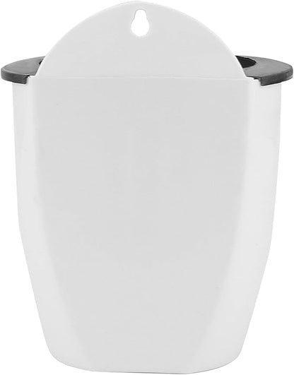 LEXININ 10 Pack 5 Inch Self Watering Hanging Planters, White Plastic Wall Mounted Plant Pots, Vertical Flower Pot for Plants