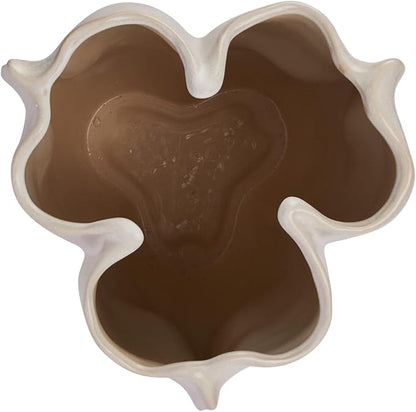 Bloomingville Decorative Organically Shaped Stoneware Vase, Matte Cream