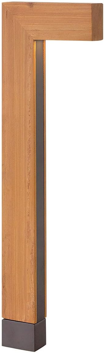 Hinkley Atlantis 1518CD-LL Large LED Low Voltage Landscape Pathway Light - 12v, Dimmable, Aluminum & Natural Wood - Cedar