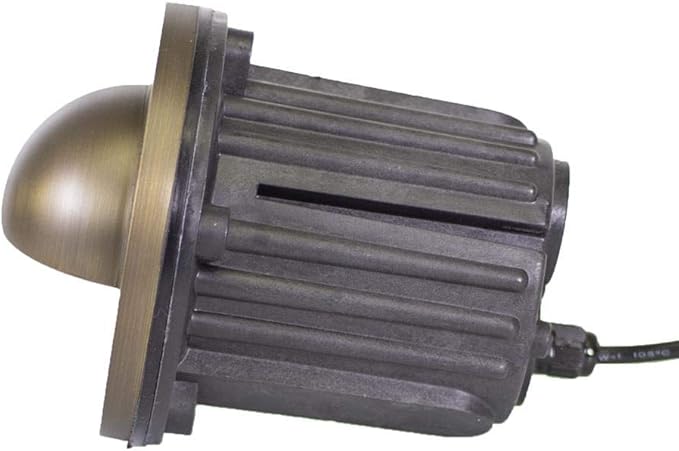 12V Brass In-Ground Well Light (Beacon Top) with 5W 2700K Warm White MR16 LED Bulb for Low Voltage Landscape Lighting of Outdoor Pathway, Garden, Shrubs, Columns or Trees