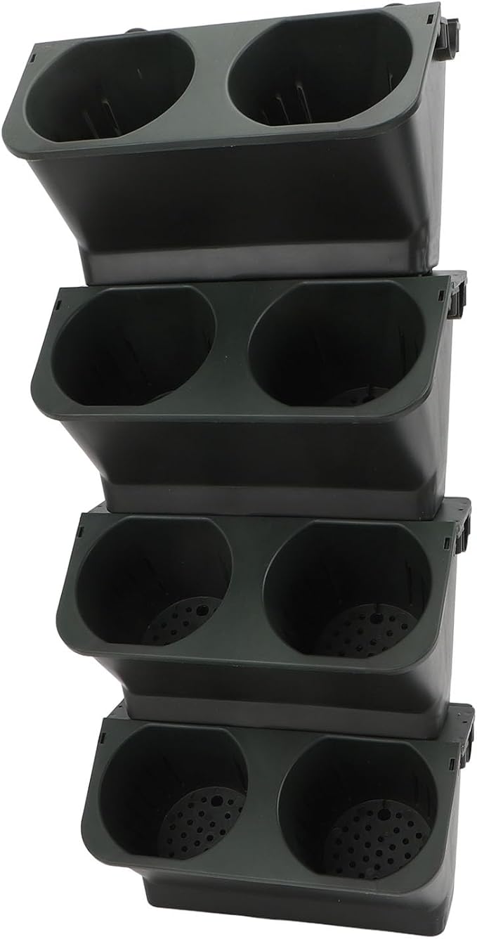 ciciglow Vertical Garden Planter, Hanging Planters for Indoor Outdoor Plants Wall Planter Boxs Vertical Garden Hanging Plant Holder for Railing, Balcony, Fence (Green Black)
