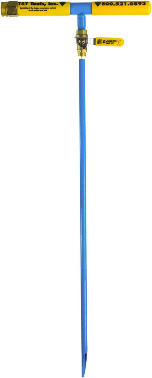T&T Tools 60 Inch Water Probe - Steel Deep Root Irrigator for Trees - Professional Drip Irrigation Tool with Self Drilling Tip- Brass Valve -Deep Drip Watering Stakes for Efficient Deep Root Hydration