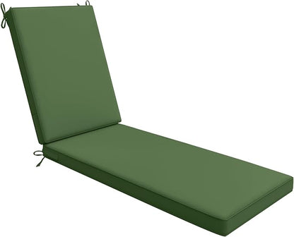 AAAAAcessories Outdoor Chaise Lounge Cushions, Waterproof, Fade-Resistant Patio Furniture Replacement Cushions, 72" x 21" x 3", Dark Moss Green
