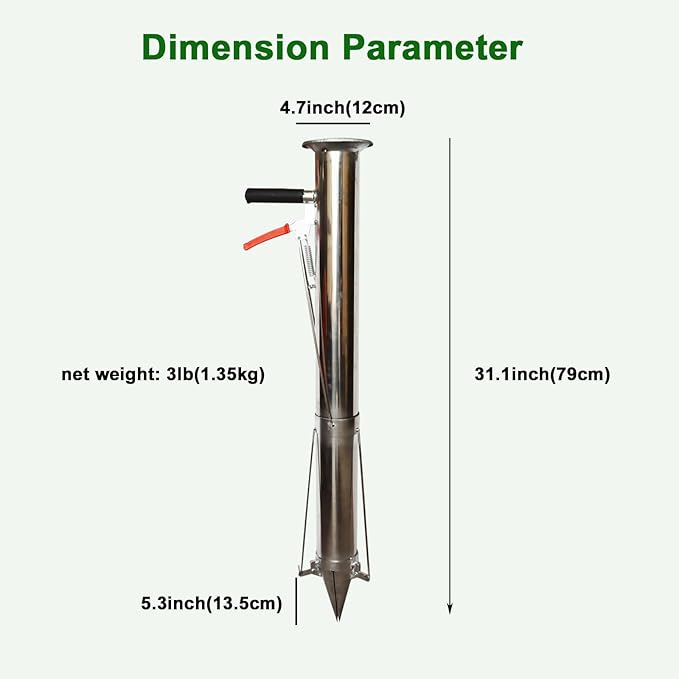 Seedling Transplanting Bulb Planter Tool Long Handle, Vegetable Young Plant Manual Plant Transplanter, Single Handle Stainless Steel Planting Garden Tools for Garden, Greenhouse