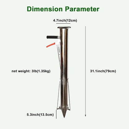 Seedling Transplanting Bulb Planter Tool Long Handle, Vegetable Young Plant Manual Plant Transplanter, Single Handle Stainless Steel Planting Garden Tools for Garden, Greenhouse