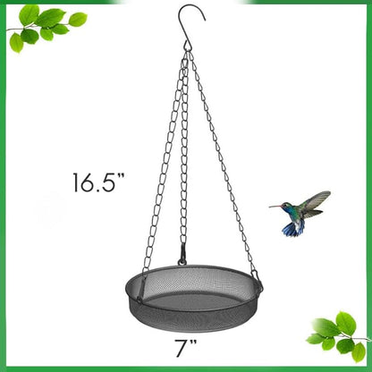 Hanging Bird Feeder, Birdfeeder Hanging for Garden Yard Outside, Hanging Birdfeeder Tray - Metal Mesh Platform Feeders for Birds Outside Outdoors Hanging for Attracting Birds - 3 Pack