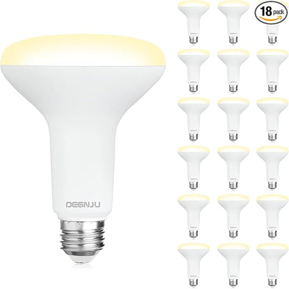 18 Pack BR30 LED Recessed Light Bulb, Dimmable Indoor Flood Light Bulbs CRI80 7W Equivalent 65W 2700K Soft White 650 Lumens, 15000 Lifetime Hours E26 Base LED Can Light Bulb, Flicker-Free