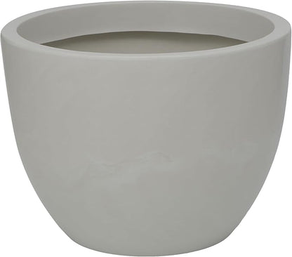 23.6" Wide Planter | Eco-Friendly Round Planter for Indoor or Outdoor Deck/Porch | Durable All-Weather Use Modern Pot for Trees, Flowers, Plants - Marbled White