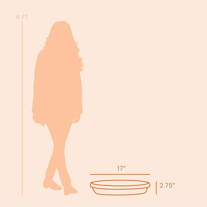 Bloem Terra Resin Saucer Tray: 15" Bottom Width - Terra Cotta - Matte, Durable, Ribbed Bottom, Indoor and Outdoor, Fits 20" Terra Pots