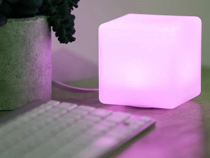 Mr.Go 10-inch LED Ball Light and 8-inch LED Cube Light Bundle, Rechargeable, Remote Control, Dimmable 16 RGB Colors 4 Modes, Waterproof, Great as Night Light Mood Lamp Ambient Lighting Decorations