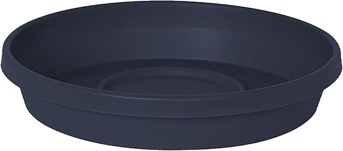 Bloem Terra Resin Saucer Tray: 4.75" Bottom Width - Navy Blue - Matte, Durable, Ribbed Bottom, Indoor and Outdoor, Fits 6" Terra Pots