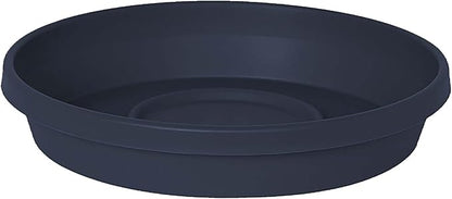 Bloem Terra Resin Saucer Tray: 11.25" Bottom Width - Navy Blue - Matte, Durable, Ribbed Bottom, Indoor and Outdoor, Fits 14" Terra Pots
