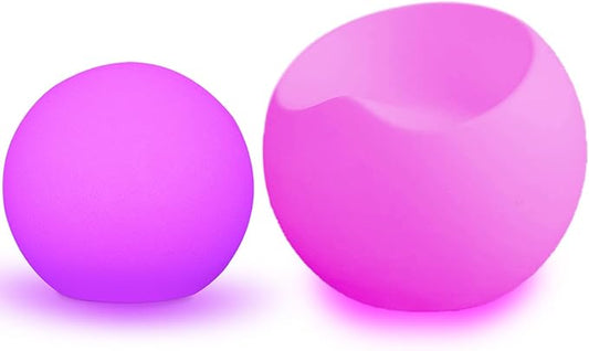 MR.GO 16-inch LED Ball Light and 22-inch LED Glowing Chair Bundle, Rechargeable, Remote Control, Dimmable 16 RGB Colors 4 Modes, Waterproof, Great as Night Light Mood Lamp Ambient Lighting Decorations