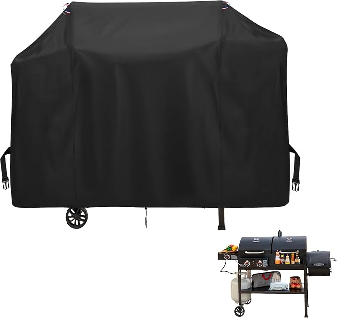 BBQ Grill Cover for Grills House ZH3005Y-SC 2-Burner Gas and Charcoal Combo Grill, Waterproof 600D Outdoor Propane Barbecue Covers Smoker Covers- 68" L x 23.5" W x 46" H