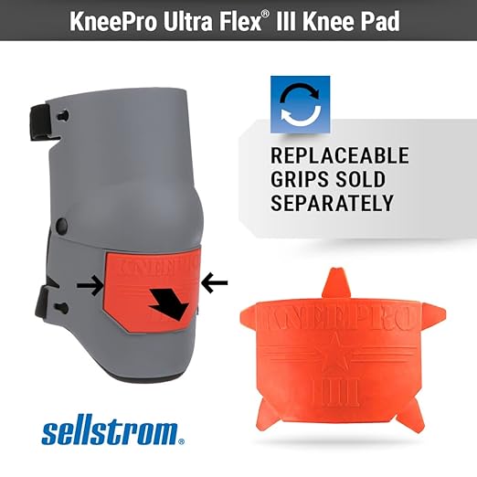 Sellstrom Ultra Flex KneePro Professional Knee Pads for Men & Women with Thick Foam Cushioning & Heavy Duty Hard Outer Shell - Adjustable Straps with Quick-Clips & Ergonomic Metal Hinges - for Construction Work, Gardening, Roofing, Flooring