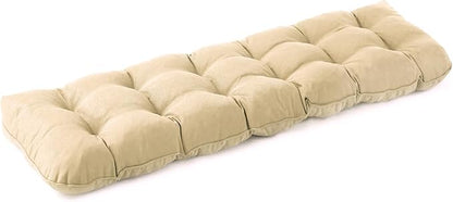 IPYNBAP Outdoor Bench Cushion, 59x18x5 Inch, Waterproof Bench Cushion for Outdoor/Indoor Furniture, Tufted Patio Bench Seat Cushion, Fade Resistant Outdoor Cushions for Porch Swing Couch, Beige