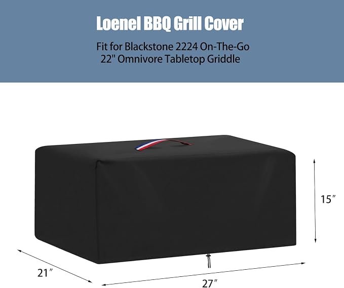 BBQ Grill Cover for Blackstone 2224 Grill, Waterproof 600D Outdoor Propane Barbecue Covers Smoker Covers- 27" L x 21" W x 15" H