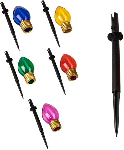 Novelty Lights 5 Light Jumbo LED C7 Multi Color Pathway Light Set, 6 Feet