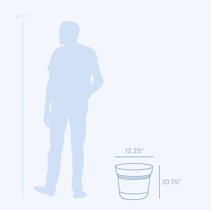 Bloem Saturn 12" Fuchsia Round Resin Planter Pot with Snap-in Saucer for Indoor and Outdoor Gardening