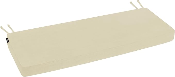 Favoyard Outdoor Bench Cushion 59 x 16 Inch Rainproof Patio Furniture Cushions 3-Year Color Fastness Garden Settee Porch Pads with Ties, Beige