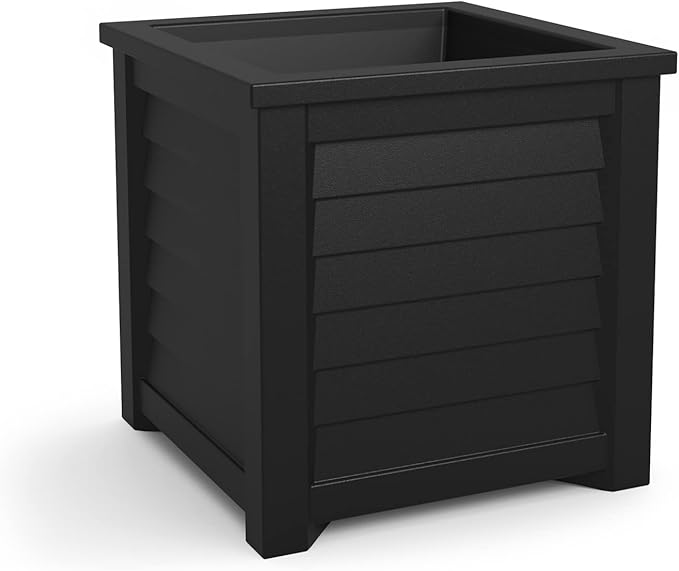 Mayne Lakeland 20-Inch Square Planter – Self-Watering, Weather-Resistant Planter for Flowers – Durable Outdoor Design for Patio, Porch, or Entryway