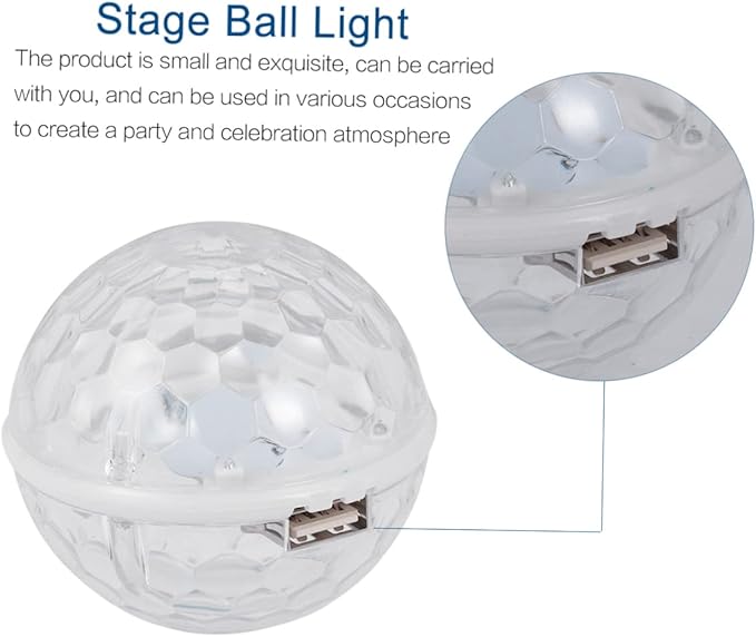 SHINEOFI Mini Crystal Led Light USB Powered Battery Operated Globe Light Disco Ball Balloons Stage