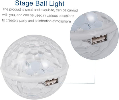 SHINEOFI Mini Crystal Led Light USB Powered Battery Operated Globe Light Disco Ball Balloons Stage